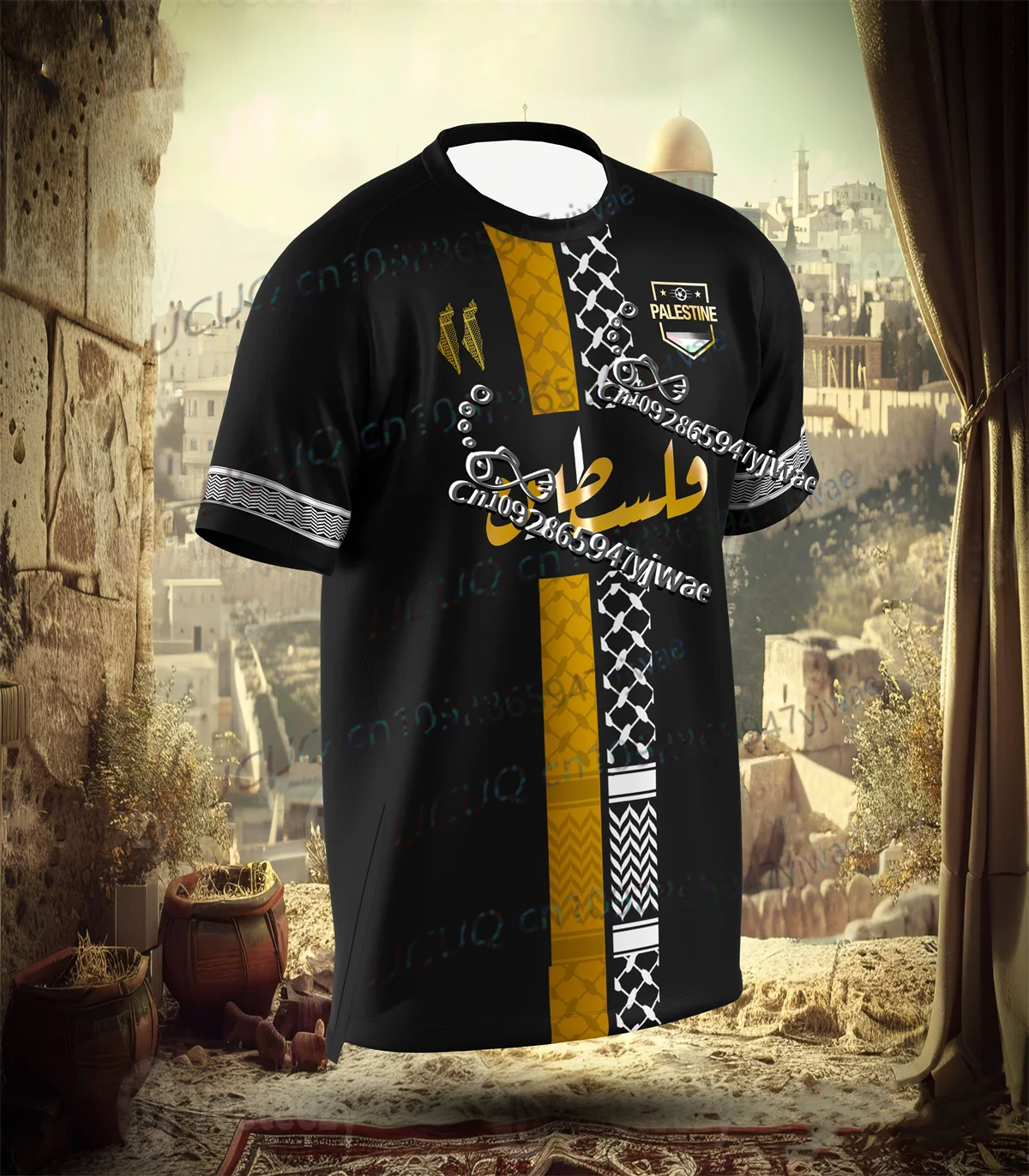 2026 Latest Palestine Football Jersey Fast Drying Breathable Sportswear Short Sleeve Fitness Training Tee Summer Men's T-shirt