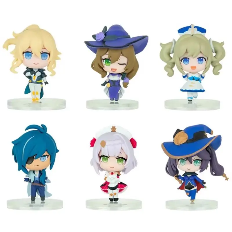 Genshin Impact Figuren Bushiroad Gashapon Band 3, Original Jean Lisa Barbara Noelle Mona Kaeya Desktop-Puppenmodell, Geschenkspielzeug