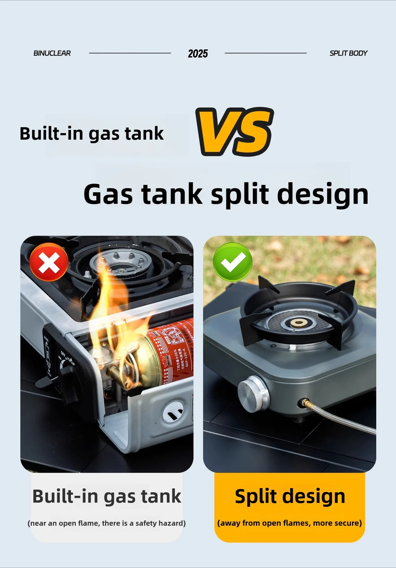 DOTWISE 7000W Stufa a infrarossi ad alta potenza Bruciatore a gas leggero portatile Stufa di tipo diviso Forniture da campeggio all'aperto Escursionismo da picnic