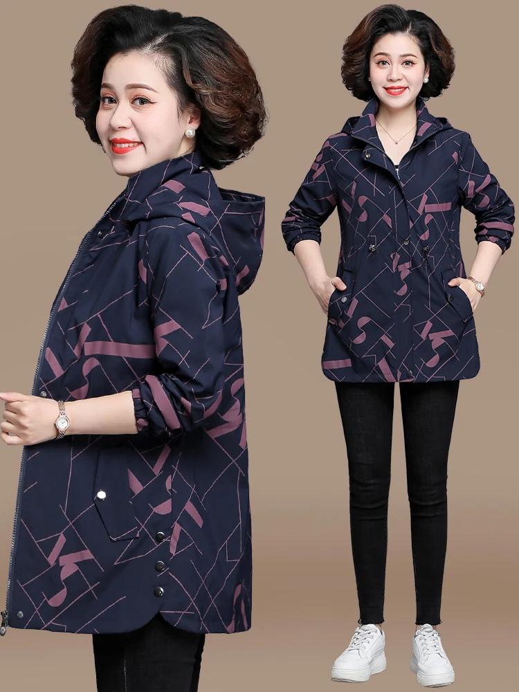 

Sli Mid-Length Jaet for 50 Year Old Women Autumn Faion Outerwear Korean Sle Loose Fit Cardigan with kets