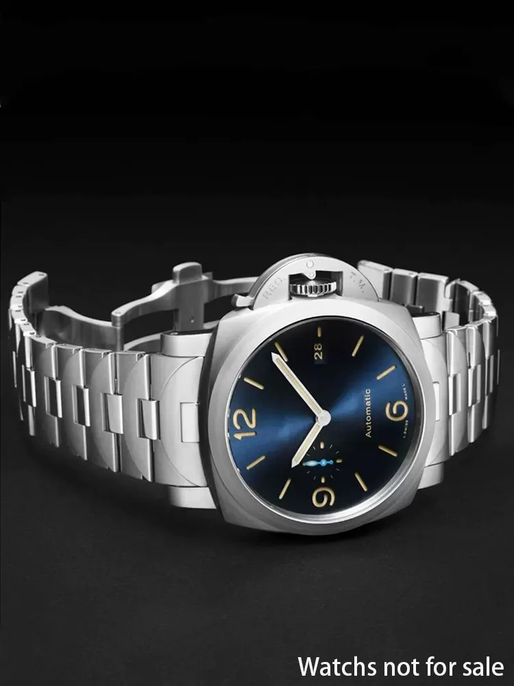 22mm 24mm Solid Curved End Steel Watch Band, Metal Replacement Wrist Strap for Panerai PAM441 111 PAM01316 Men Watch Accessories