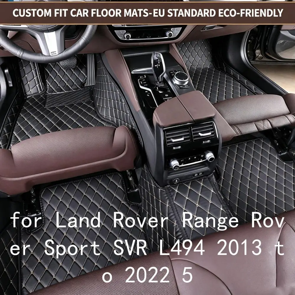 Tappetini per auto in pelle con diamanti, compatibili con i modelli Land Rover Range Rover Sport SVR L494 dal 2013 al 2022, 5 posti, personalizzati, a copertura totale, tappetini impermeabili e