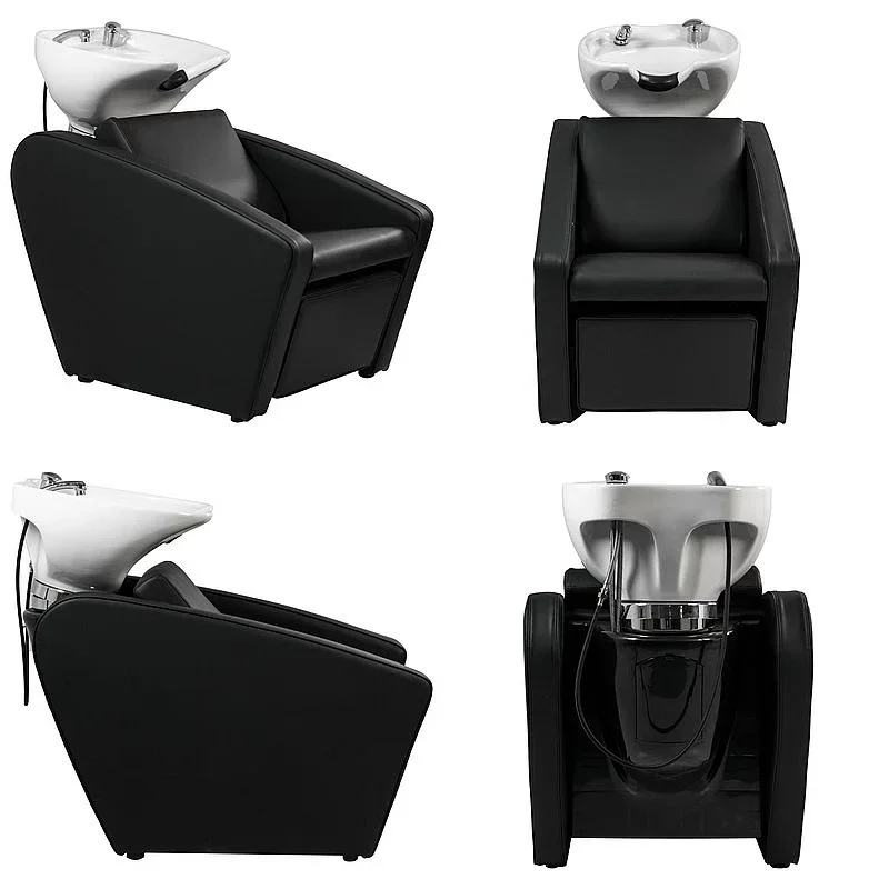 B80 Luxury Ceramic Wash Basin Barber Chair Sit-Down Shampoo Bed For Salon Hair Washing