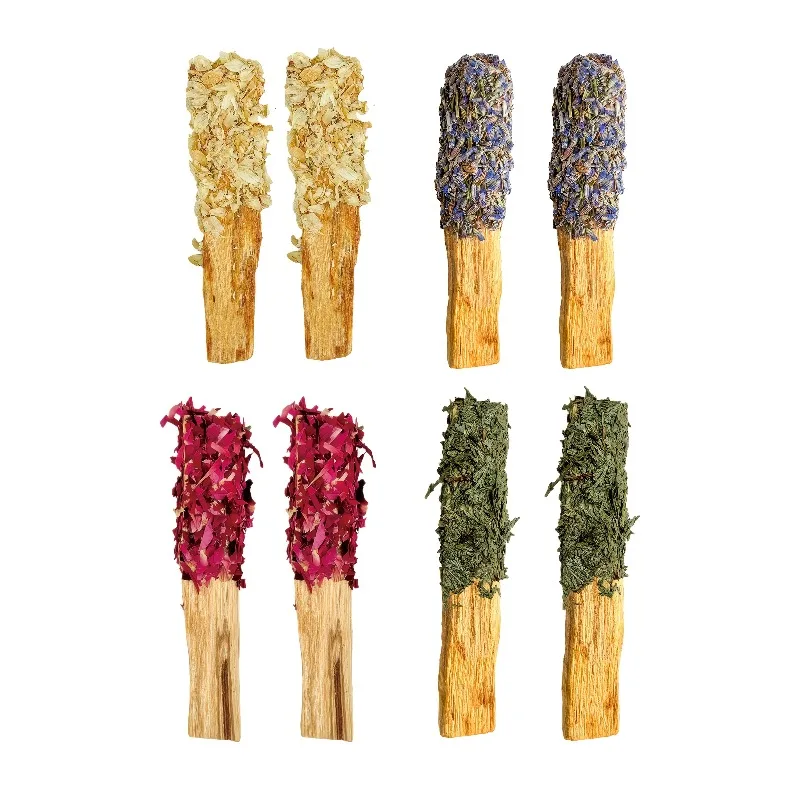 8-Pack 4-Inch Palo Santo Sacred Wood Incense Sticks, Handmade Multi-Scent Palo Santo Smudge Incense for Space Cleansing Ritual Spell Supplies, Suitable for Birthdays, Housewarming, Spiritual Festivals, Ideal for Spiritual Practitioners, Witches, Wiccan
