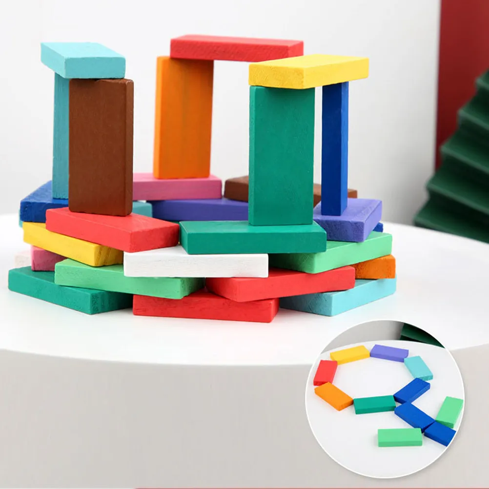 

120Pcs Wood Domino Multi-Color Creative Early Education Game Block Set Kids Intelligence Imagination Development Educational