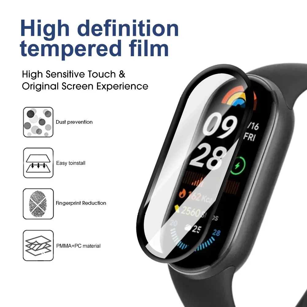 샤오미 스마트 밴드용 HD 커버리지 필름, 스크래치 방지 투명 소프트 필름, MiBand 9 용 액티브 스크린 보호대, 9 8Pro 8Active 9Pro 9