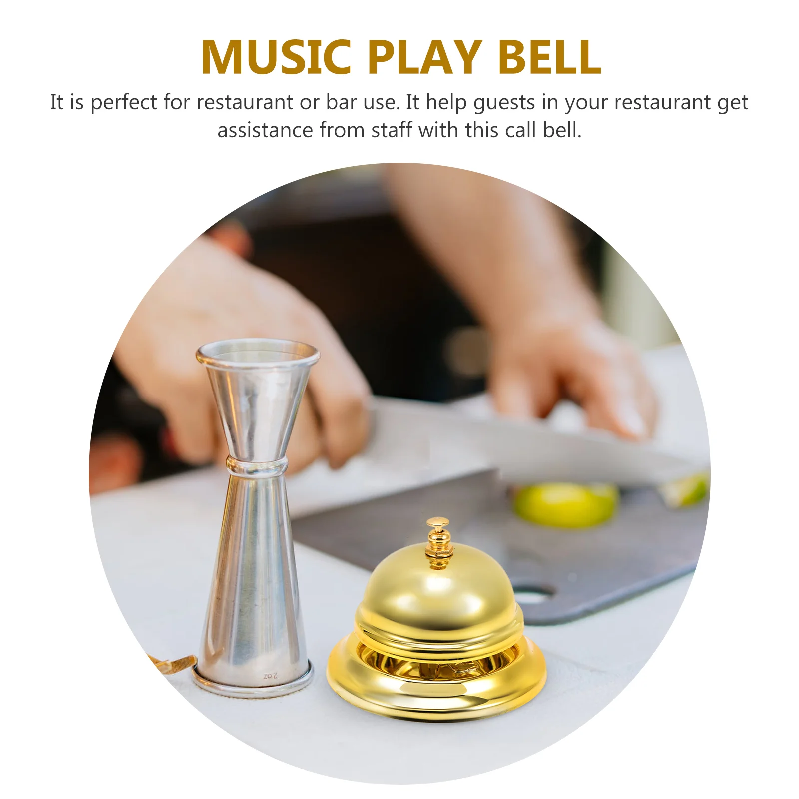 Music Bell Answer Alloy Call Toy Hands Press Coffee Bar Hotel Table Answering Vocalize