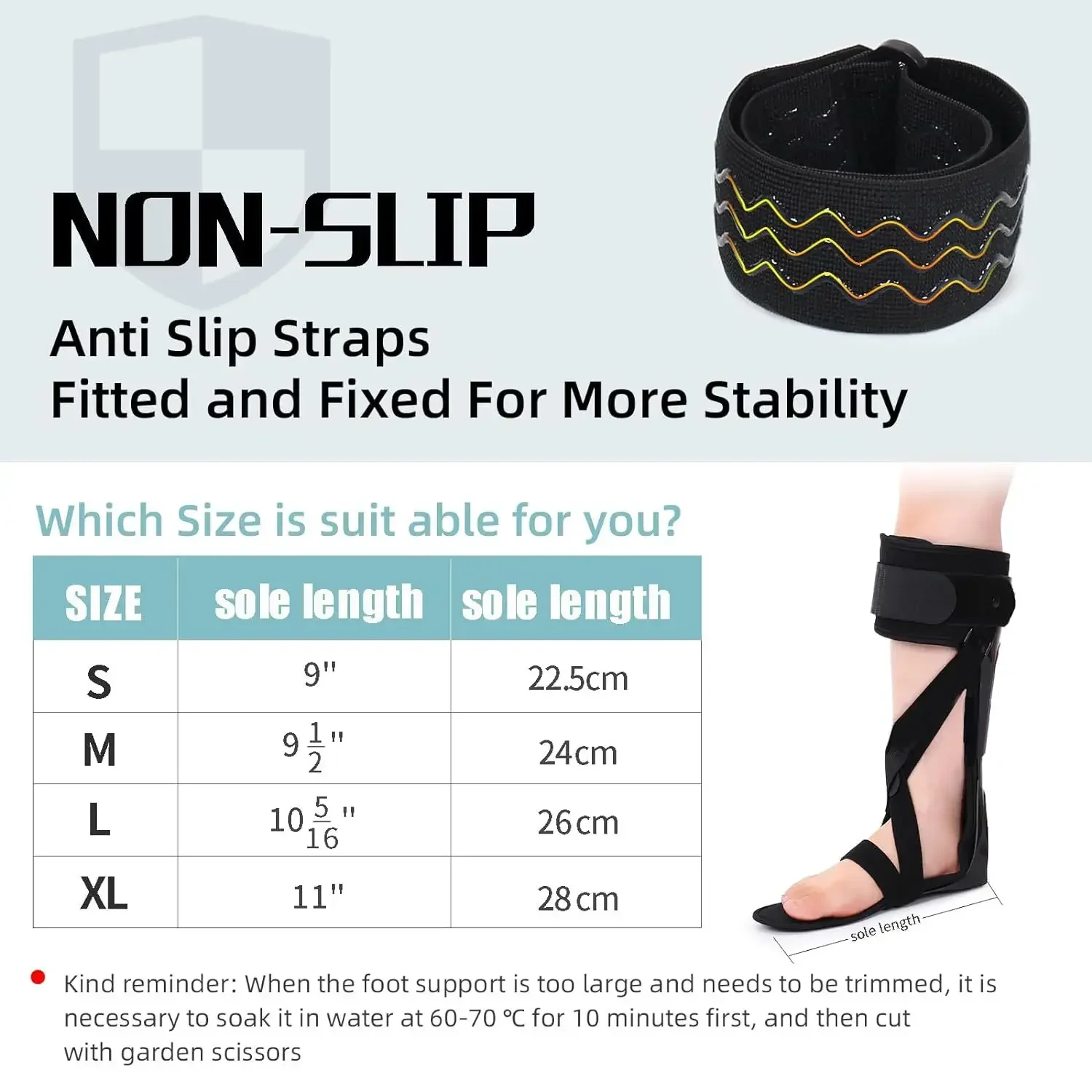 Adjustable AFO Foot Drop Support Brace-Medical Ankle Foot Orthosis-for Men & Women Stroke, MS, Hemiplegia Foot Drop