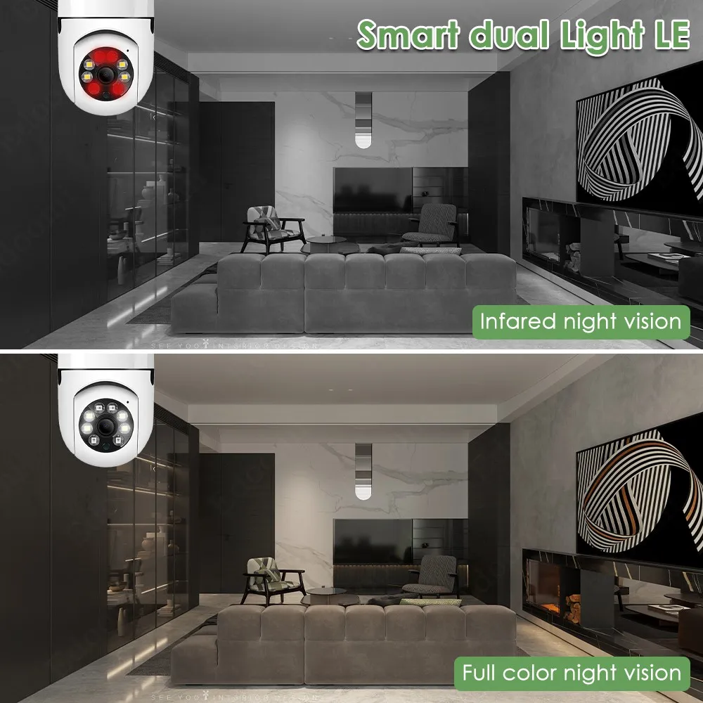 Tuya 5G Wifi E27 Bulb Security Protection 1080P Camera Night Vision Automatic Human Iptv Camera Vigilancia Wifi Casa CCTV Kemera