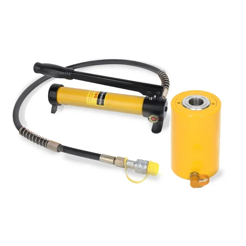Small-caliber 3-stage telescopic hydraulic cylinder with manual pump