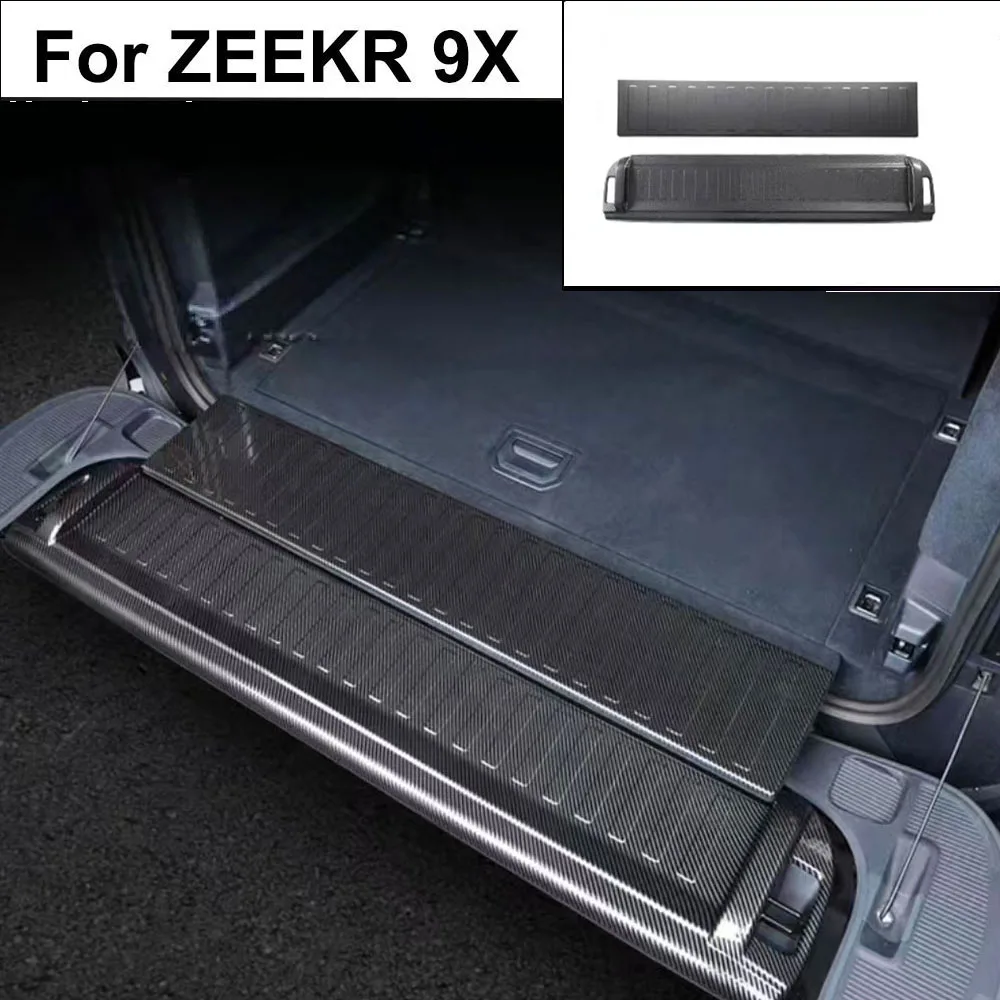 Fit For ZEEKR 9X 2025 2026 ABS Carbon Fiber Pattern Trunk Door Panel Trunk Protective Pad