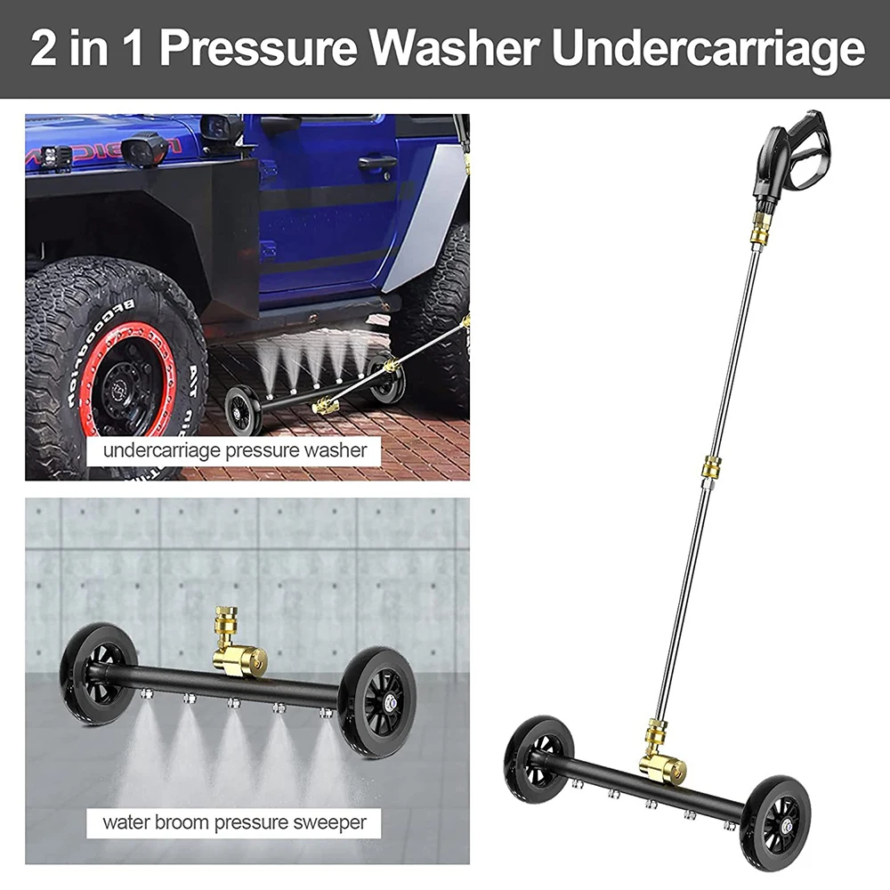 4000PSI Pressure Washer Undercarriage Cleaner Water Broom 18 Inch Pressure Washer Accessories with 3 Extension Wands 5 Nozzles