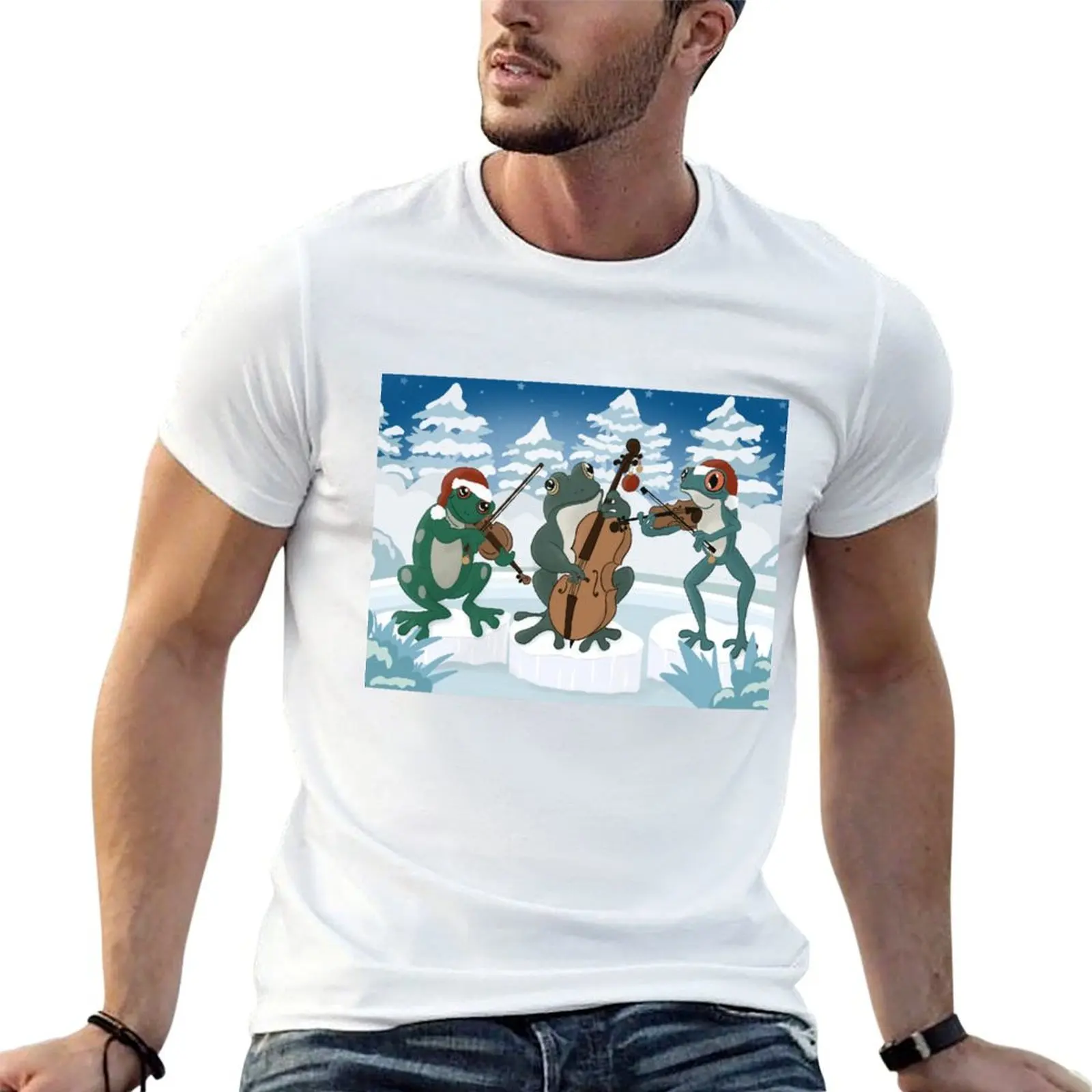 Frog Chorus String Trio at Christmas T-Shirt anime tshirt t shirts designer T-Shirt