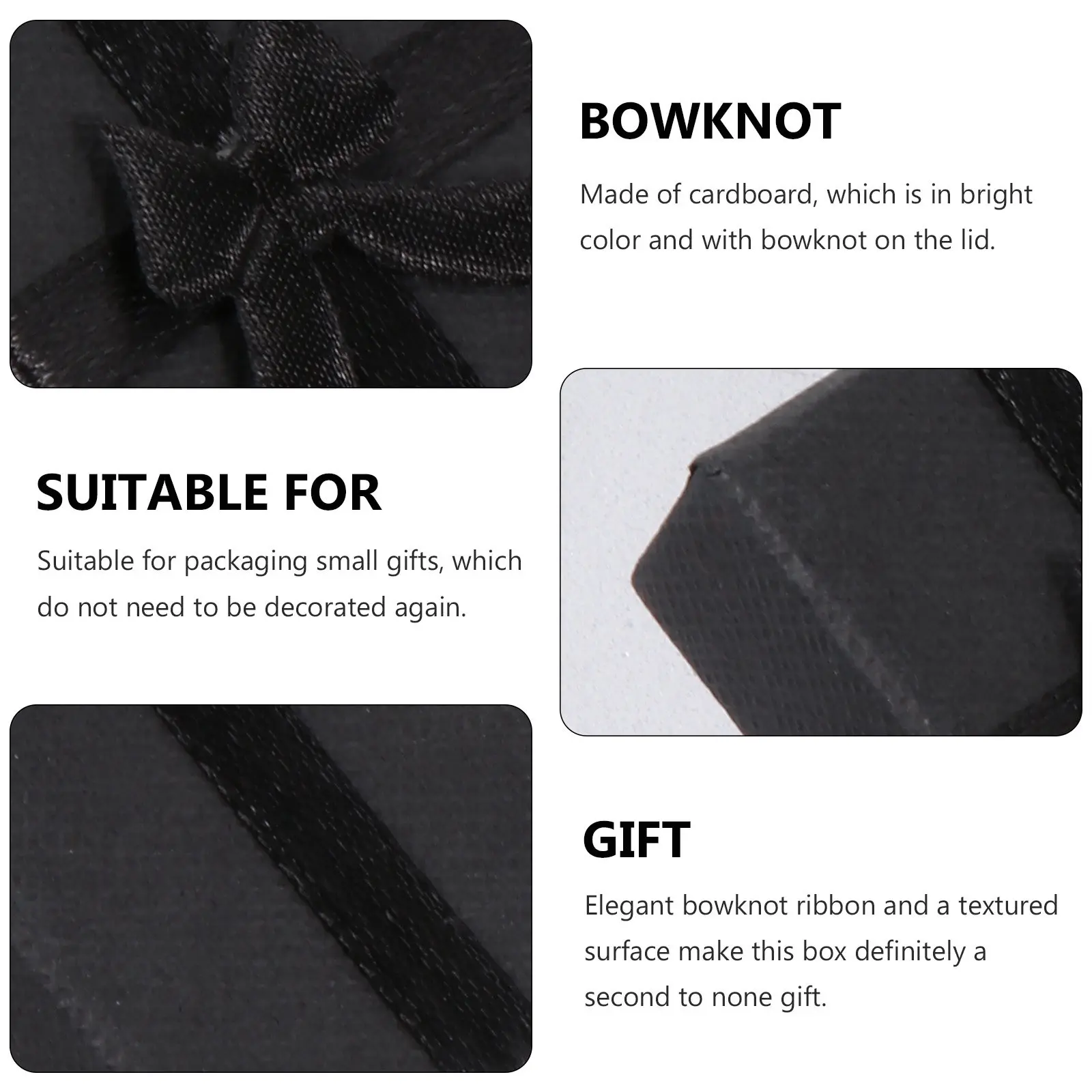 

6Pcs Butterfly Knot Gift Box Bright Cardboard Bowknot Ribbon Textured Surface Elegant Packaging for Jewelry Candy Small Gifts