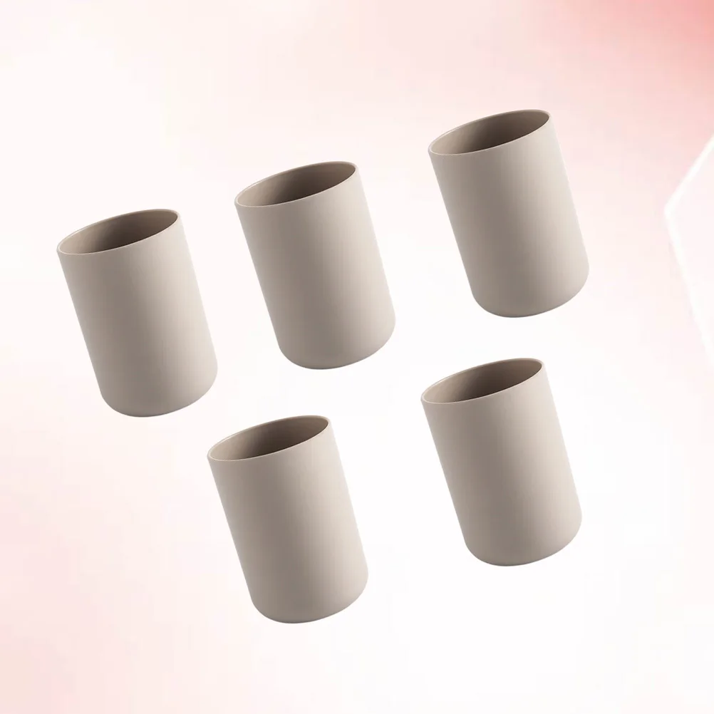 

5pcs Solid Color Toothbrush Cup Lightweight Portable For Travel Tooth Brushing Cups Bathroom Accessories Mug Kitchen Bar