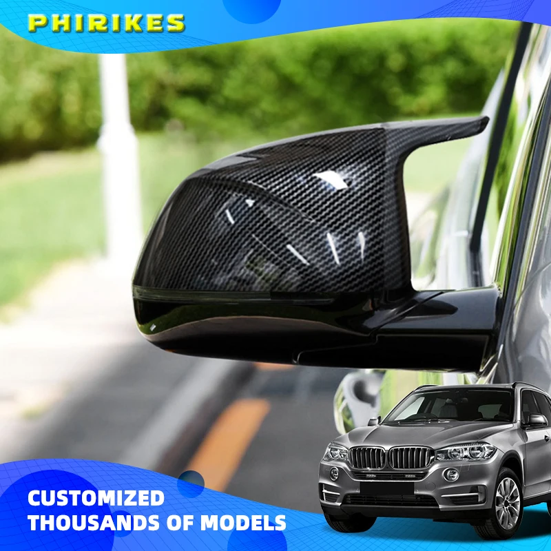 

Side Wing Rearview Mirror Cover Cap For BMW F25 X3 F26 X4 F15 X5 F16 X6 2014 2015-2018 Carbon Fiber Black
