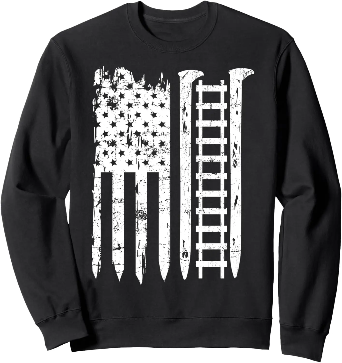 

railroad spike american flag Train Gift for railway workers Sweatshirt