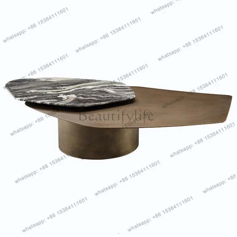 

Living room light luxury marble rotating coffee table creative Italian minimalist designer high sense combination coffee table