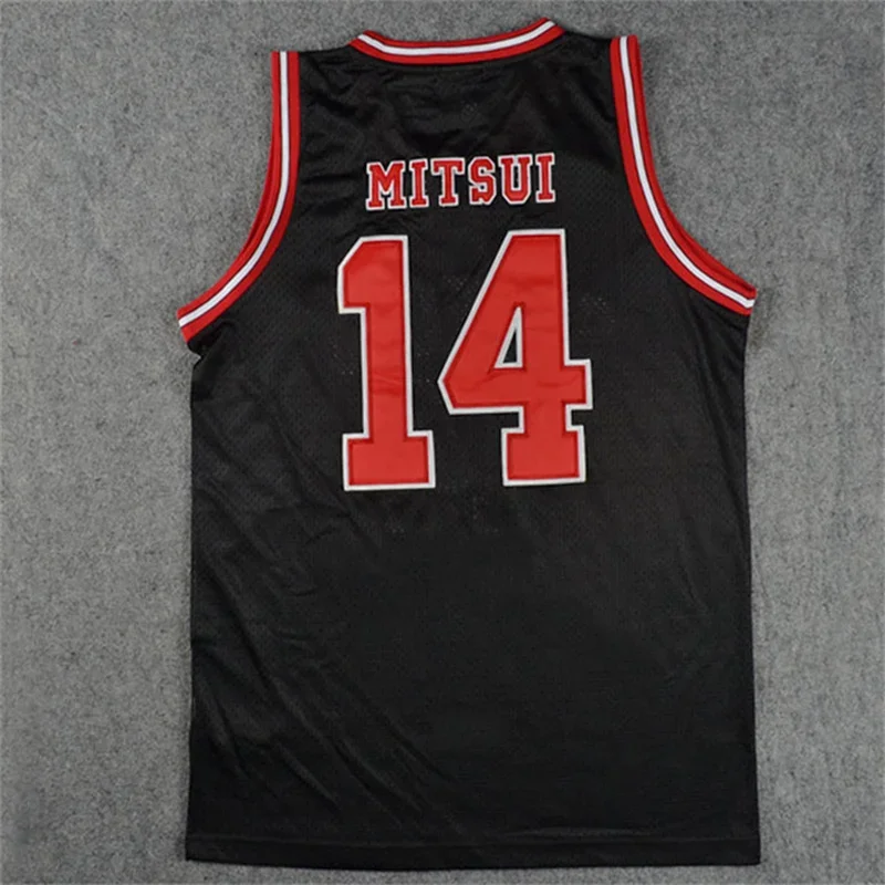 Mitsui Anime Black Shohoku School Basketball Team 1-15 Sakuragi Hanamichi Jersey Tops Shirt Sports Wear Uniform Cosplay Costume