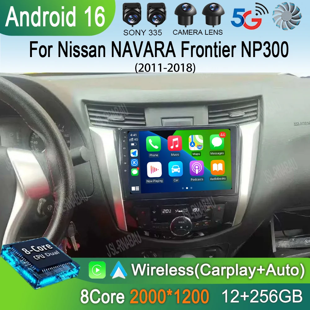 

Автомагнитола Android 16 с CarPlay для Nissan NAVARA Frontier NP300 2011-2018, мультимедийный видеоплеер, GPS, камера 360°, аудиосистема