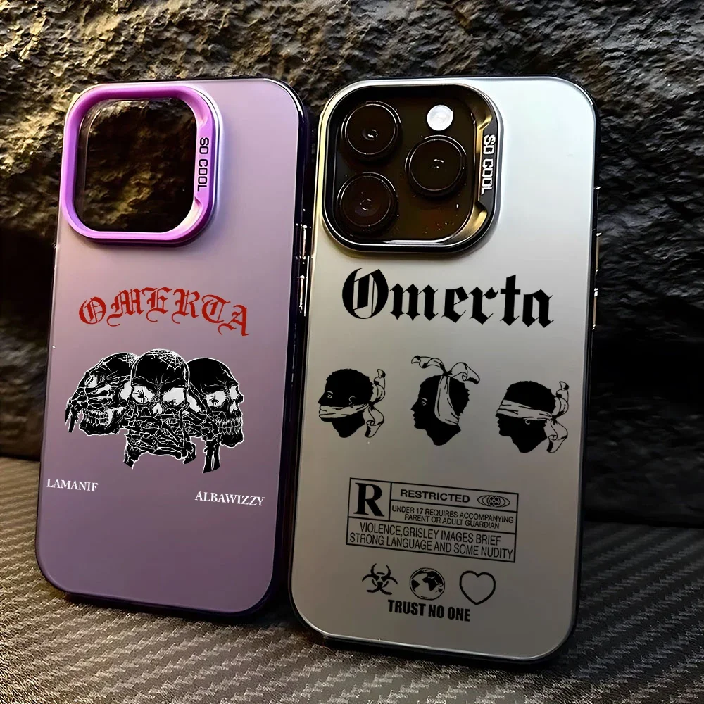 Funda francesa Hip-Hop Maes Omerta para iPhone 16 15 14 13 12 11 Pro XR XS Max 7 8 Plus, funda anticaída para teléfono Y2K