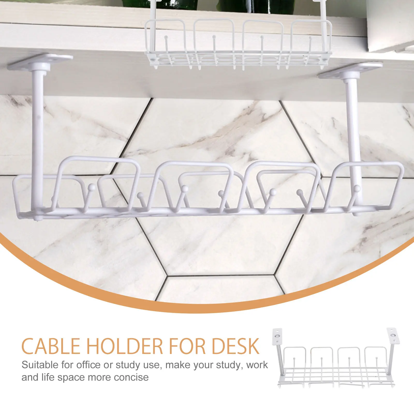 Organizer kabli pod biurko, koszyk do przechowywania kabli na biurko, prosty organizer kabli, półka do zarządzania kablami, bez bałaganu w miejscu pracy