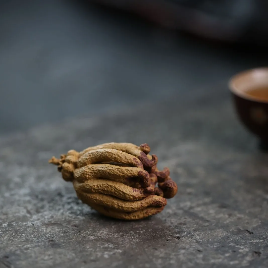 Purple Clay Buddha-Hand Tea Pet Ornament, Hand-Held Piece, Creative Sculpture By Famous Artist, Made From Pure Natural Clay,