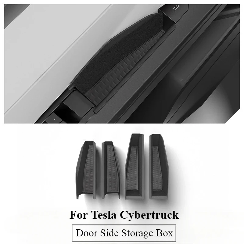 

Door Handle Storage Box for Tesla Cybertruck 2024 ABS 4PCS Front Rear Door Handle Tray Hidden Organizer Storage Car Accessories