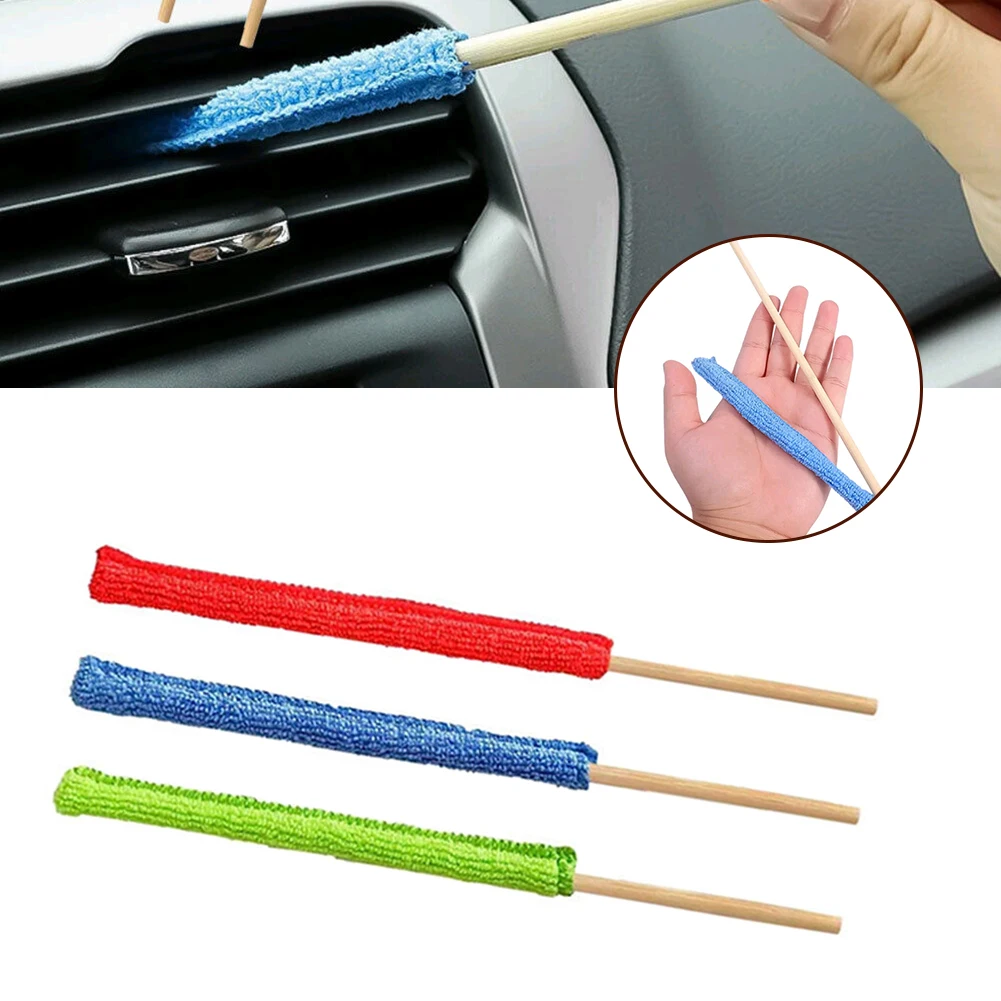 Escova De Limpeza De Microfibra Para Carro, Ar Condicionado De Ventilação, Grelha De Limpeza, Punho Longo, 3PCs