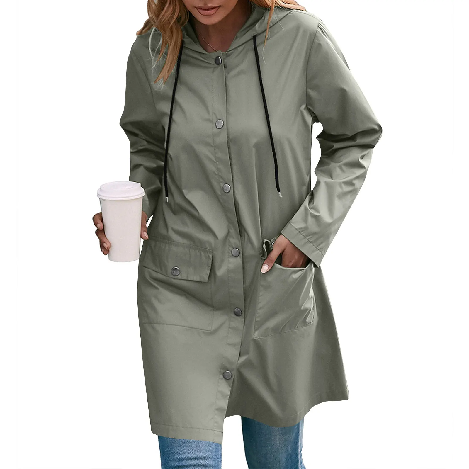 

Зимняя повседневная ветровка с капюшоном, модное пальто средней длины с капюшоном, свободный ветрозащитный женский плащ, дождевик, женские жилеты