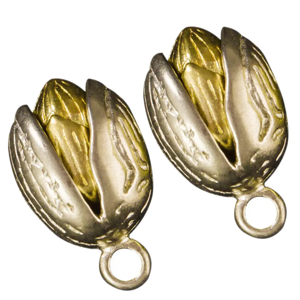 2Pcs Pistachio Shape Copper Keychain Pendant Unique Fashion Key Ring Hanging Ornament Keychain Pendant Fashion Key Chain