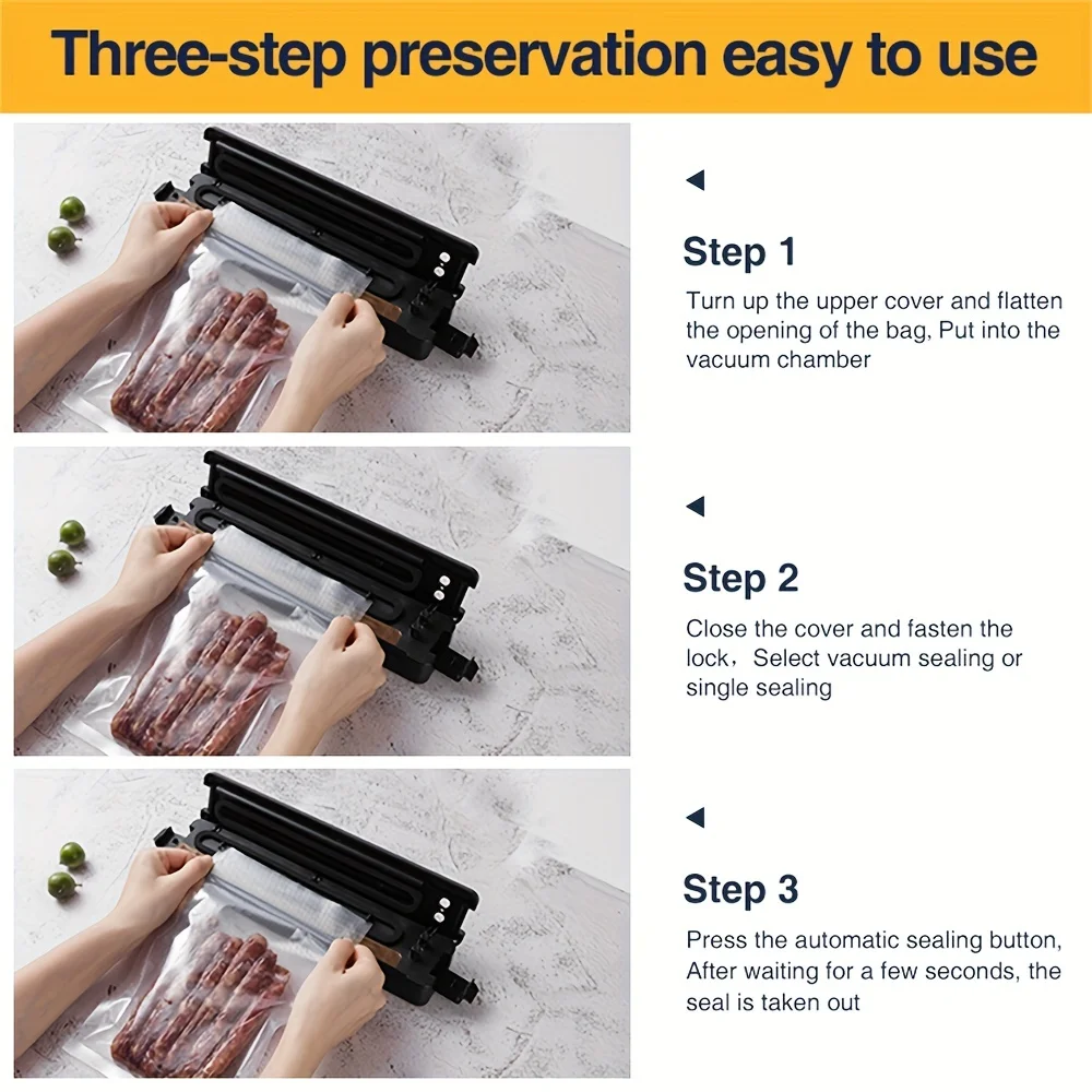 Vacuum Sealer Machine Food Vacuum Sealer For Food Saver Automatic Air Sealing For Food Storage 10pcs Seal Bags Starter Kit