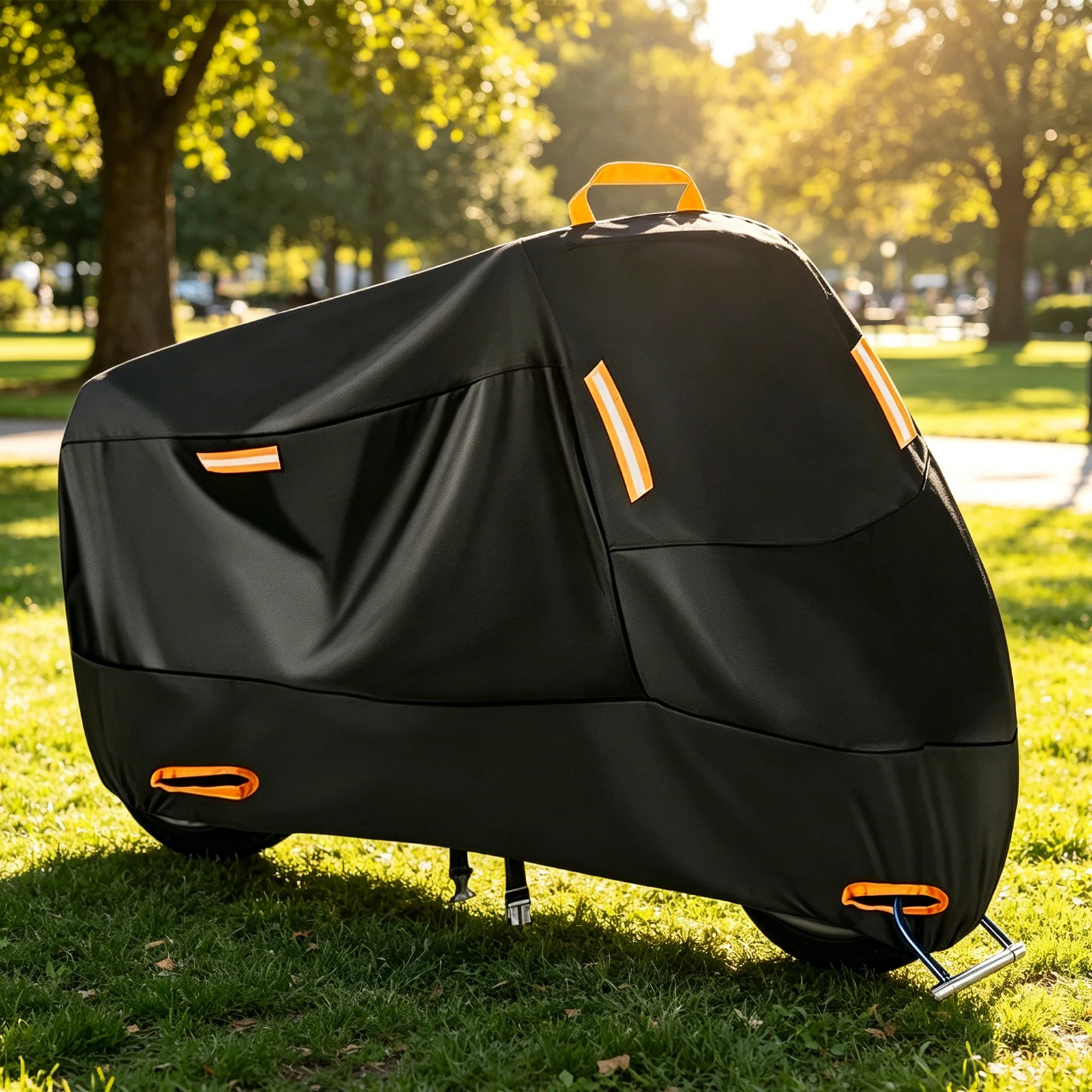 Outdoor Motorcycle Cover with Reflective Strip UV Protective Scooter Cover Oxford Cloth Accessories for Outside Snow Protector