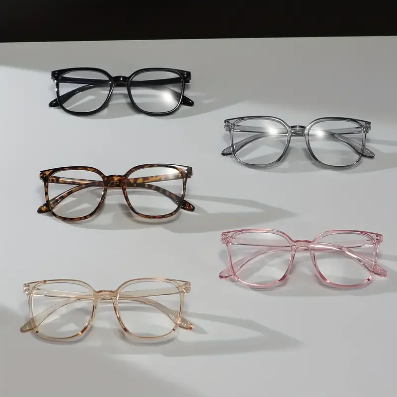 1Pc/3Pcs/4Pcs/5Pcs/6Pcs European and American Classic Popular Square Frame Glasses Set Men's and Women's Fashion Glasses