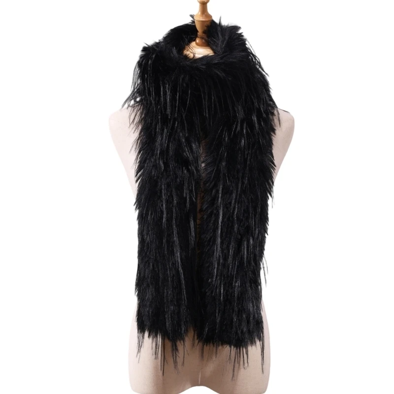 

DXAE 2000s Furry Long Shawl Scarf Soft Plush Shawl Lightweight Unisex Design Plush For Modern
