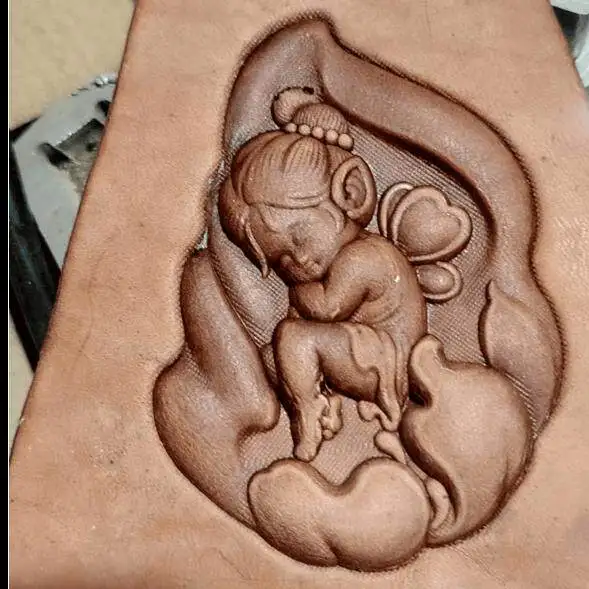 

Leather Stamp Embossing Tool,3D Flower Fairy Design Metal Stamping Tool Leather Craft Stamps Hydraulic Pressure Material