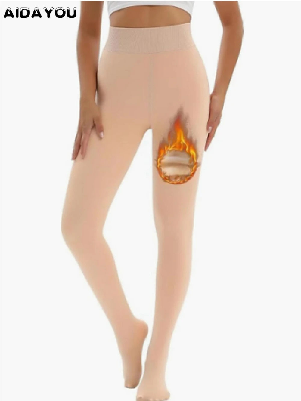 Fleece Lined Leggings for Women Thermal Tummy Control High Waist Winter Warm Pantyhose Tights Petite to Plus Size 689