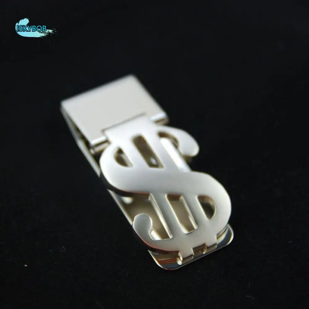 

Silver Tone Men Dollar Design Credit ID Card Holder Wallet Slim Pocket Money Clip Cash Bills