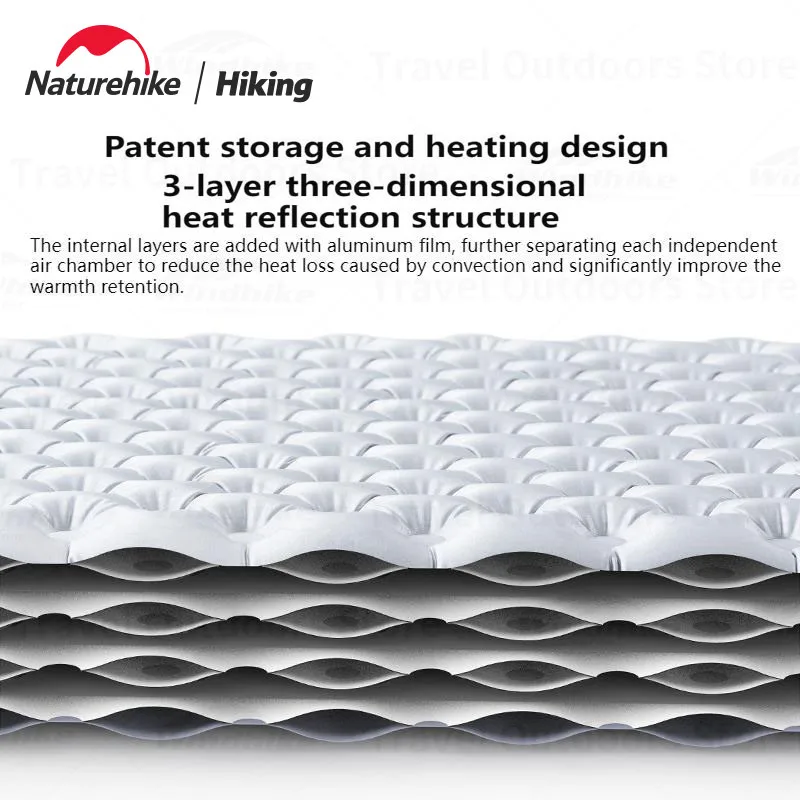 Naturehike R5.0 R5.8 Inflating Air Mat Inflatable Bed Mattress Camping Sleeping Pad Thermal Insulated Trekking Hiking Ultralight