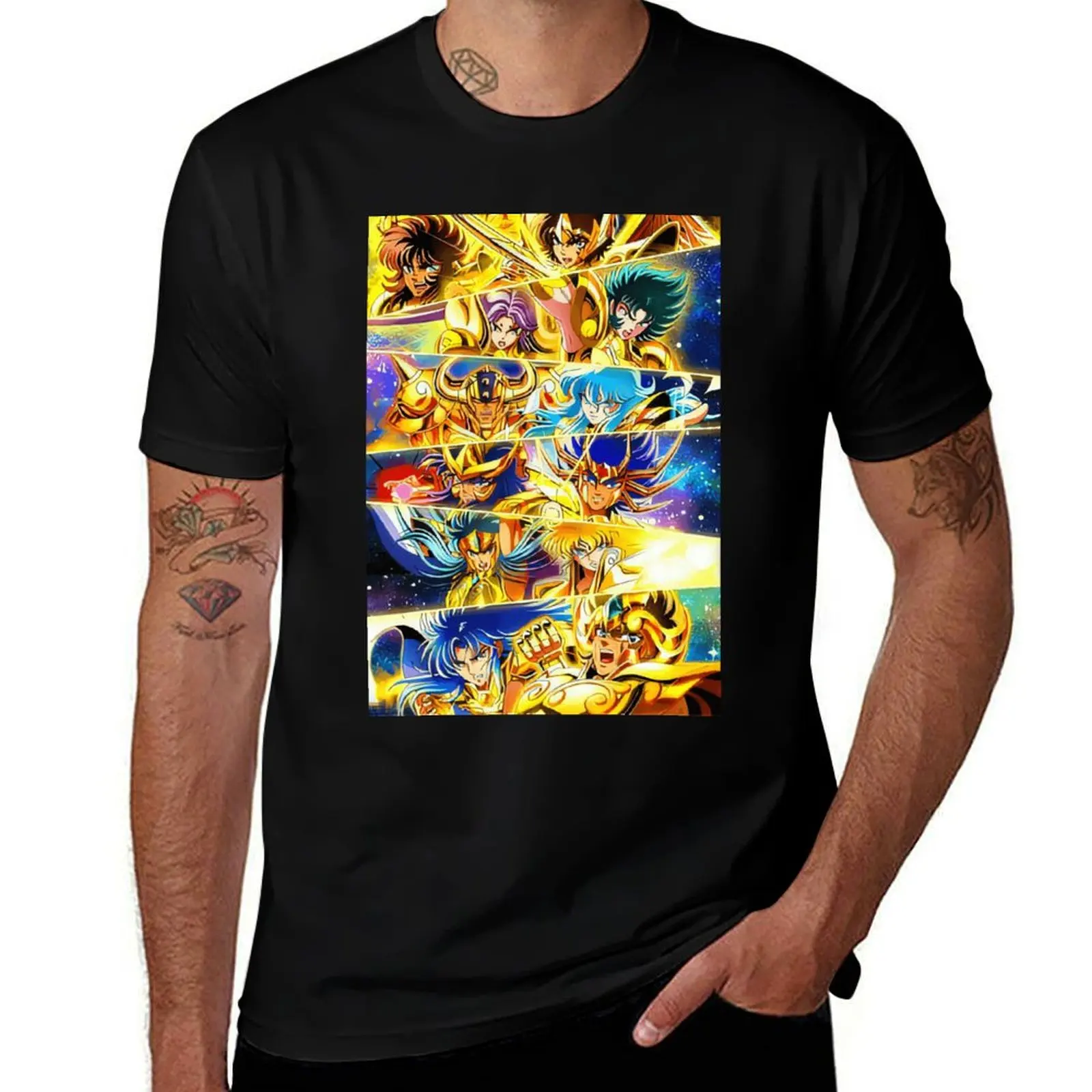 

100% Cotton T-Shirt Saint Seiya Gold Saint Mu Aldebaran Saga DeathMask Aiolia Shaka Dokho Milo Aiolos Shura Camus Aphrodite