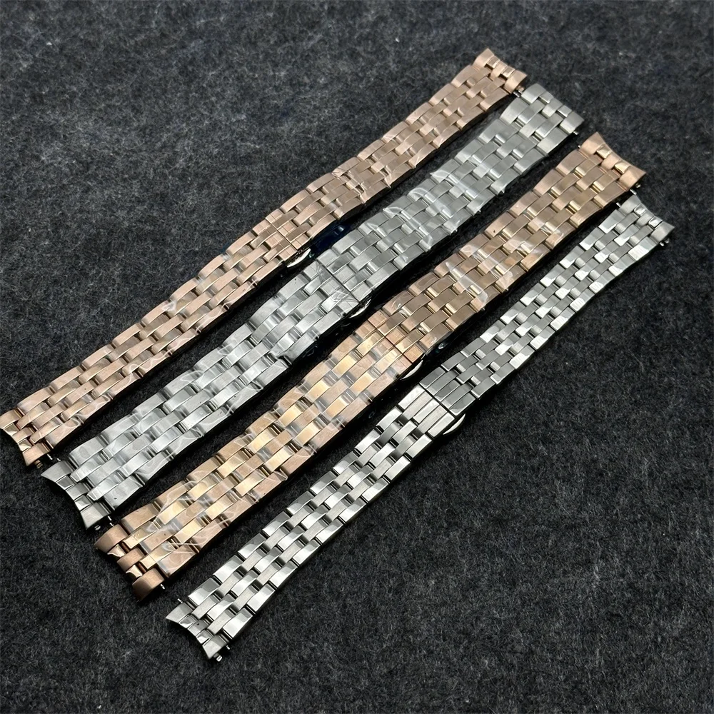 

16mm 20mm Jubilee Bracelet Solid Steel Watch Strap Silver or Rose Gold Watchband with Bow Buckle Wrist Watch Accessories