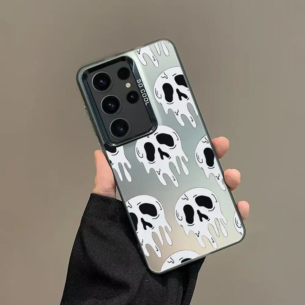 

Skull phone case suitable for Samsung S25 24 23 22 21 20 Plus/Ultra/FE anti drop and shockproof back cover