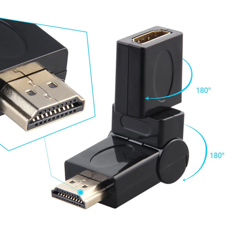 For HDMI Adapter Male to Female Connector 360 Degree Adjustable High-definition Connector High Speed HDMI Converter Extender