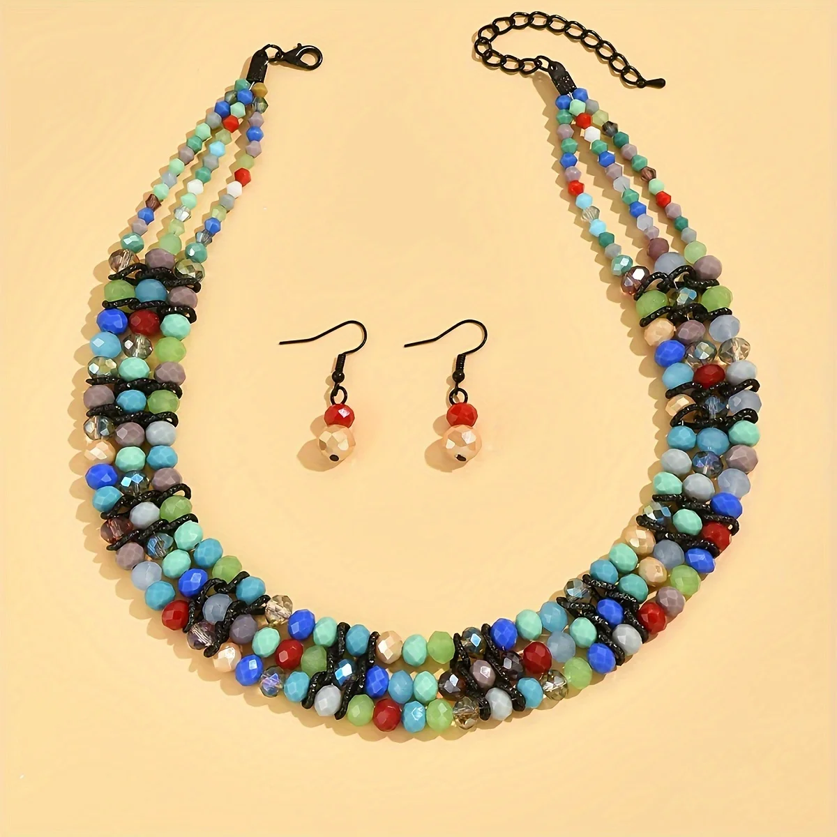 1 necklace +1 pair of earrings, Boho style, gift for girlfriend and wife, party and date wear jewelry!