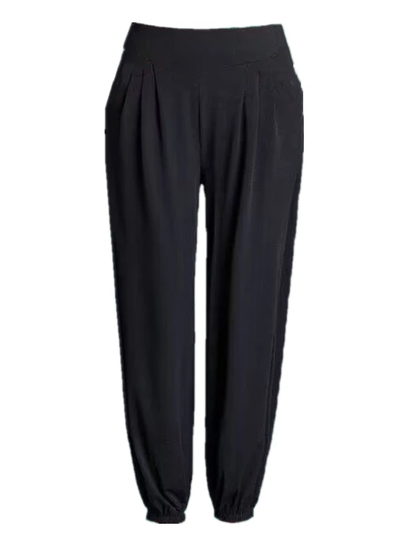 Pantaloni Harem larghi casual Pantaloni da mamma dimagranti in seta di ghiaccio con vita elastica sottile da donna Pantaloni versatili con cavolo a nove punte