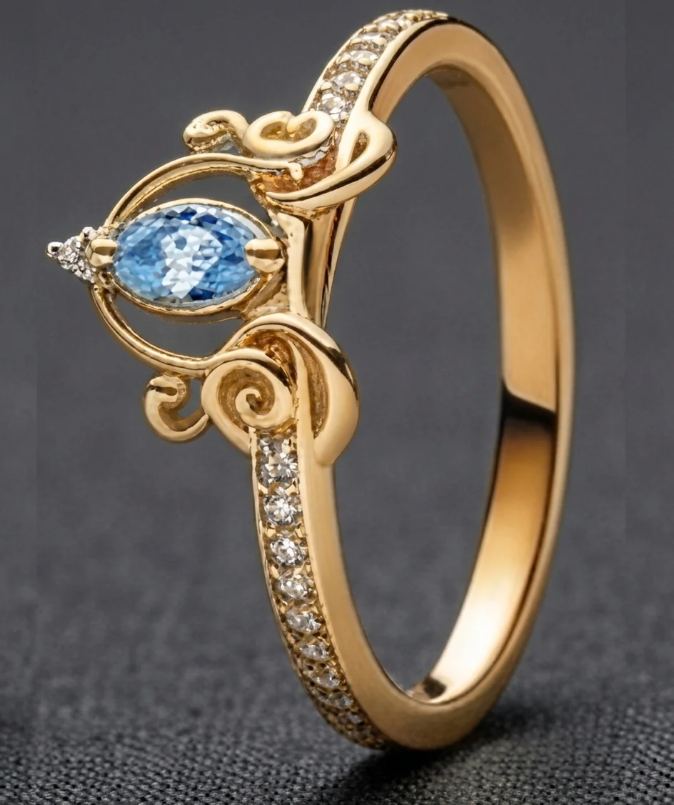 Hot Sale Sun Moon Butterfly Rose Colorful Zircon Adjustable Ring Set Wedding Party Promise Fine Jewelry Gift For Women Girls - view 3