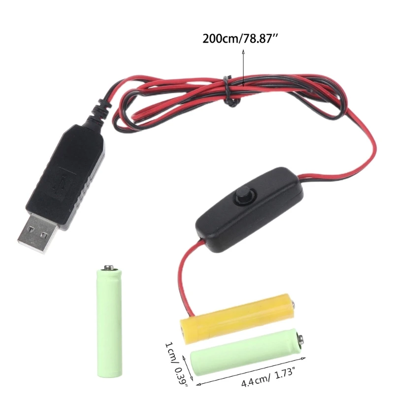 USB to 4.5V AAA LR03 Battery Eliminators Power Supply Adapter Replaces 3 AAA Batteries for LED Light Toy Hygrometers