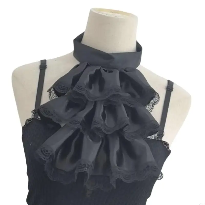 77HE على إكسسوارات الرقبة ذات الياقة المكشكشة من الدانتيل من أجل تصميم رسمي ناعم ومريح #5