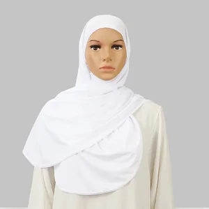 Ramadan New Arrival Fashion Instant Hijab Scarf for Women Solid Tie Back Hijab Ready to Wear Headscarf Head Cover Turban Bandana