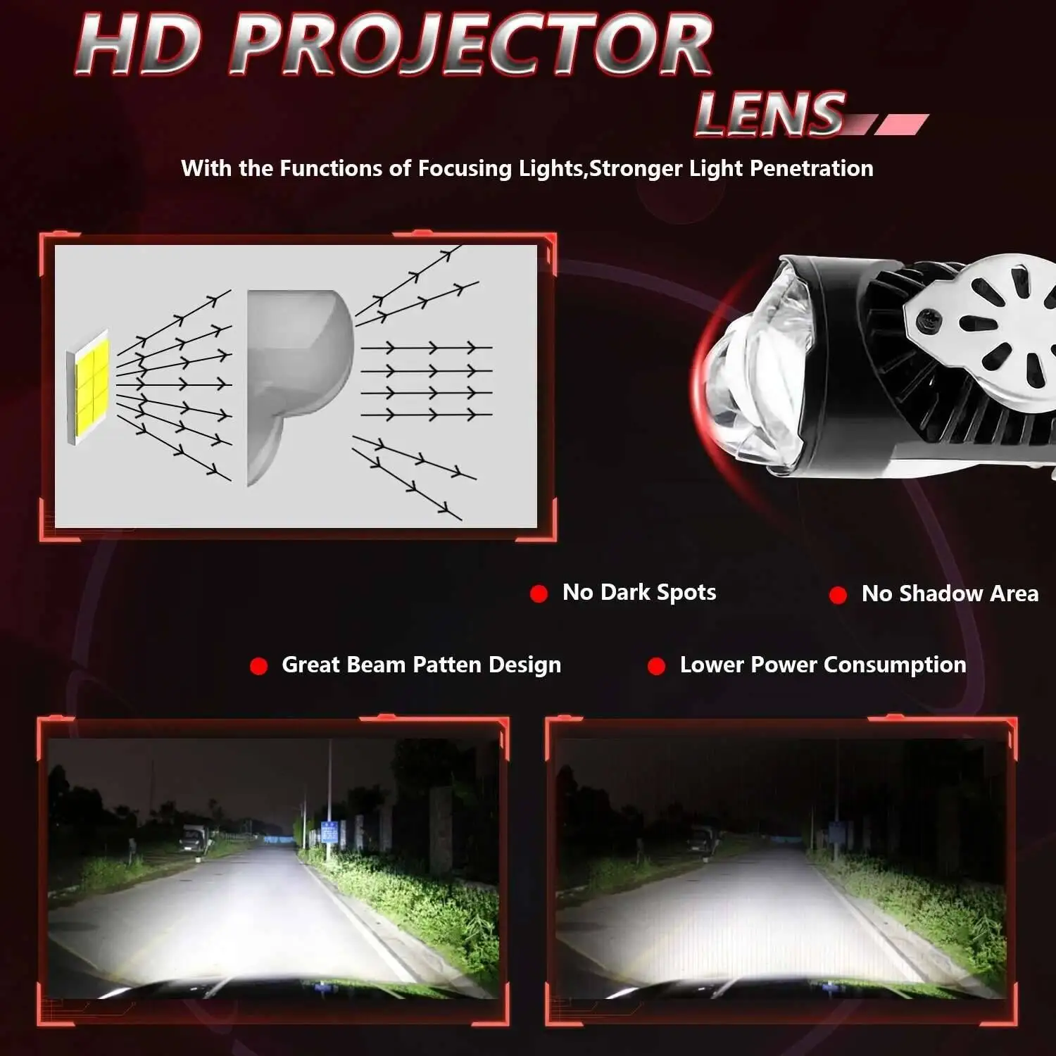 H4 Projector Lens LED Headlight Car Motorcycle 10000LM 100W Plug&Play Turbo Fan Lamp High Low Beam Wireless Auto Bulb image 6